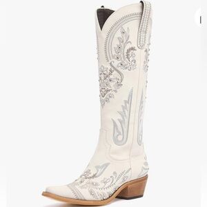 Off White Embroidered Western cowboy boots 8